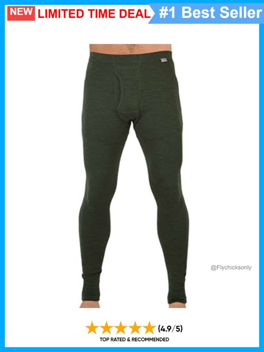 100% Merino Wool Thermal Base Layer Pants Wicking Odor Resistant